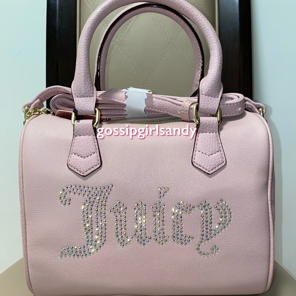 Juicy Couture Handbags - Juicy Couture Dusty Pink Satchel With Rhinestones Crossbody Bag